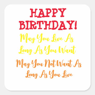 Birthday Prayer Square Sticker