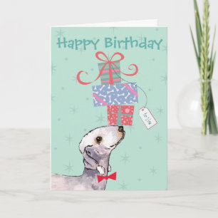 Birthday Presents Bedlngton Terrier Card