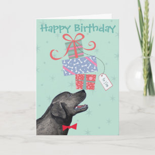 Birthday Presents Black Lab Card