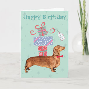 Birthday Presents Dachshund Card