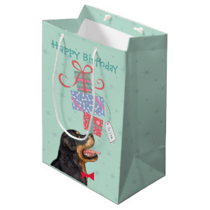 Birthday Presents Rottweiler Medium Gift Bag
