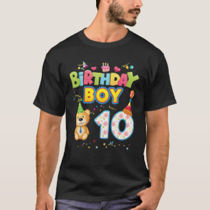 Birthday Prince 10Th Cute Teddy Bear 10 Year Old B T-Shirt