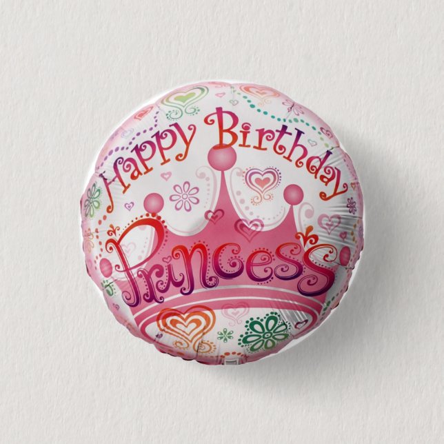 birthday princess 3 cm round badge (Front)