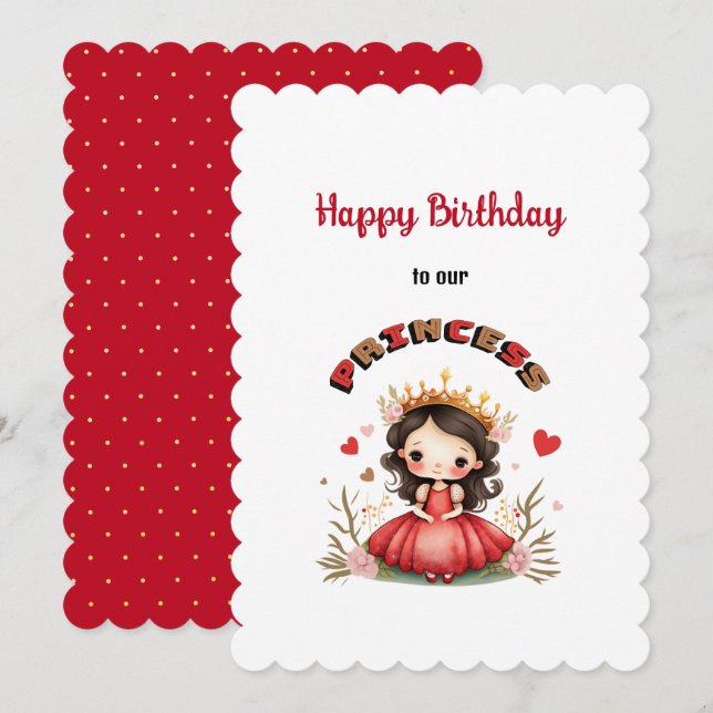 Birthday princess card (Front/Back)