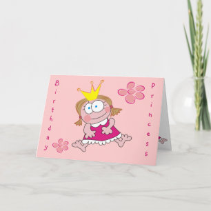 Birthday Princess Cute Girly Pink Greeting Cards