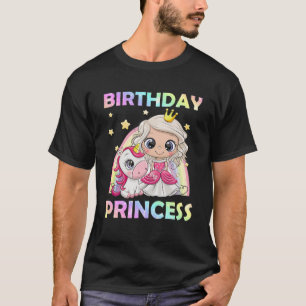 Birthday Princess Cute Unicorn Girls Kids Rainbow T-Shirt