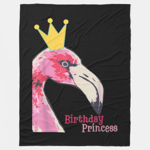 Birthday Princess Girl Flamingo Cute Flamingo Fleece Blanket