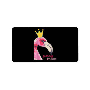Birthday Princess Girl Flamingo Cute Flamingo Label