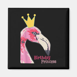 Birthday Princess Girl Flamingo   Cute Flamingo Magnet
