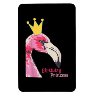 Birthday Princess Girl Flamingo Cute Flamingo Magnet