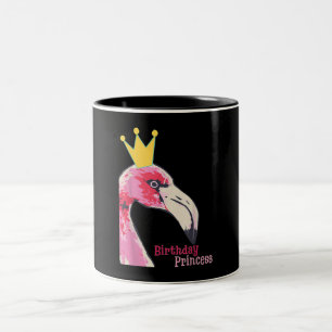 Birthday Princess Girl Flamingo Cute Flamingo Two-Tone Coffee Mug