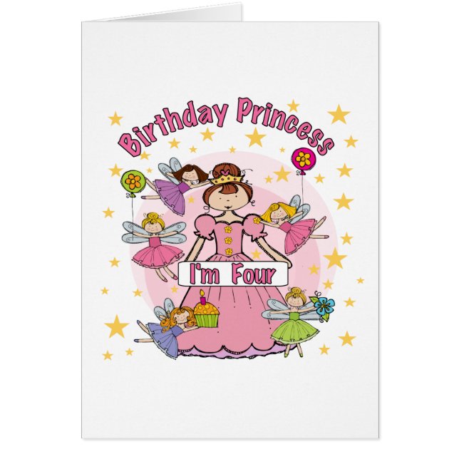 Birthday Princess I'm Four T-shirts and Gifts (Front)