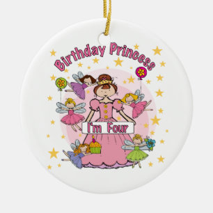 Birthday Princess I'm Four T-shirts and Gifts Ceramic Ornament