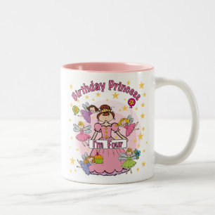 Birthday Princess I'm Four T-shirts and Gifts Two-Tone Coffee Mug