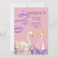 BIRTHDAY PRINCESS INVITATION PEACH COLOR
