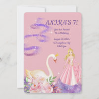 BIRTHDAY PRINCESS INVITATION PEACH COLOR