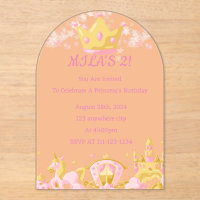 BIRTHDAY PRINCESS INVITATION PEACH COLOR