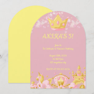 BIRTHDAY PRINCESS INVITATION PEACH COLOR