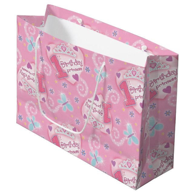 Birthday Princess Large Gift Bag (Front Angled)