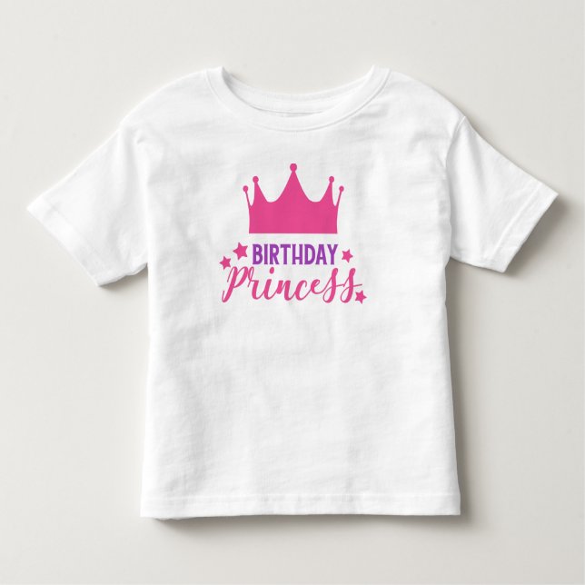 Birthday Princess, Little Princess, Crown, Stars Toddler T-Shirt (Front)