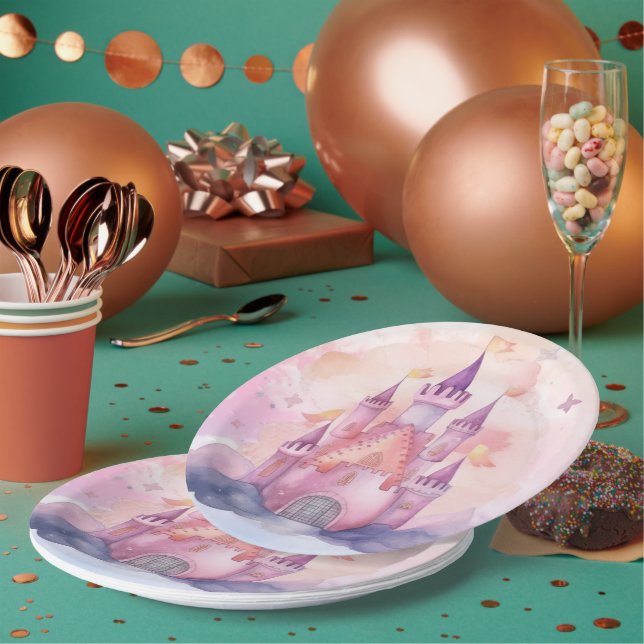 birthday princess theme paper plate (Multi)