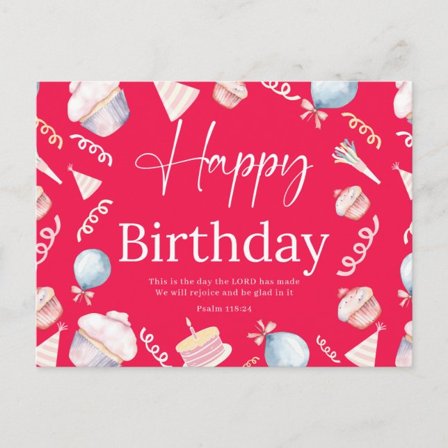 Birthday Psalm118:24 Postcard (Front)