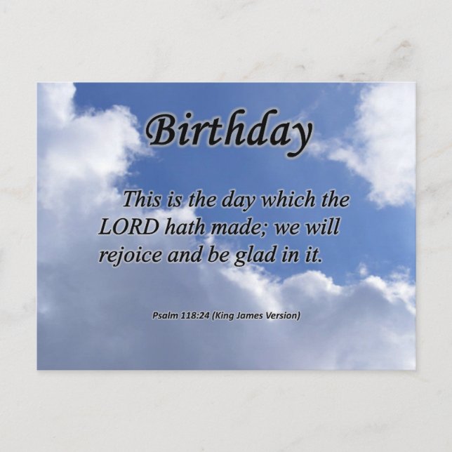 Birthday Psalm 118-24  Postcard (Front)