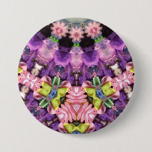 ~ Birthday Purple Pink Green Yellow BLING ~ Button