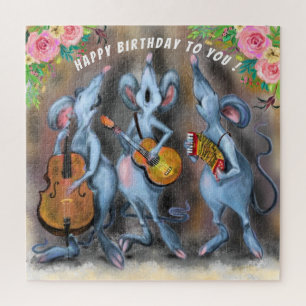 Birthday Puzzle Gift with Mouse Music Band - Fun