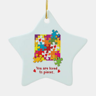 Birthday Puzzle Love to Pieces Ceramic Ornament