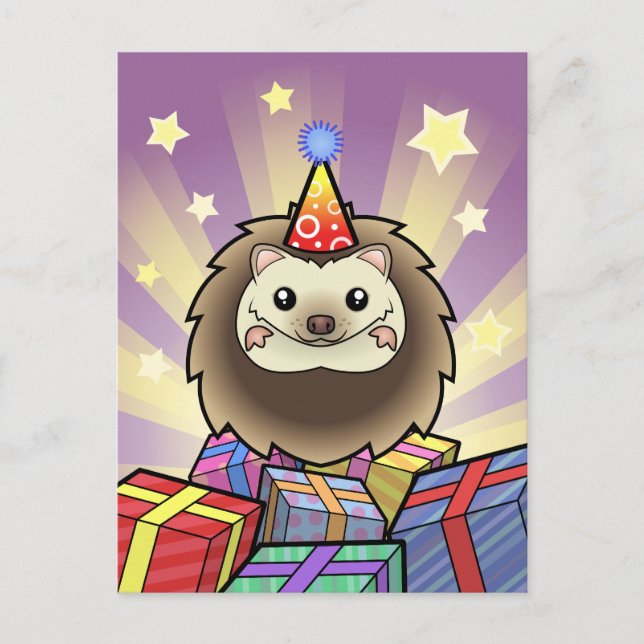 Birthday Pygmy Hedgehog Postcard (Front)