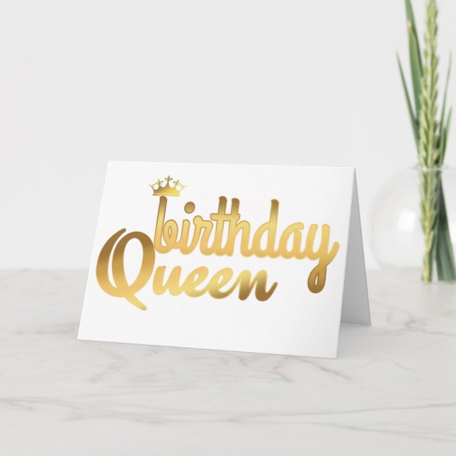 BIRTHDAY QUEEN CARTE HOLIDAY CARD (Front)