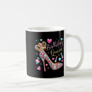 Birthday Queen Crown High Heel Hearts Stars Women Coffee Mug