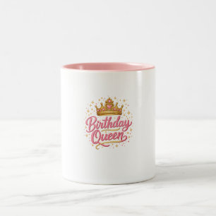 Birthday Queen Crown Mug – Cute Pink Gold Birthday