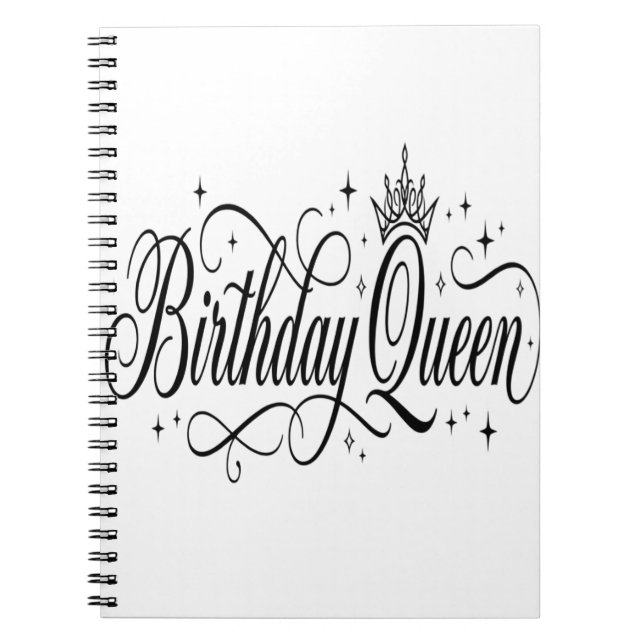 Birthday Queen Custom Matching Group Celebration Notebook (Front)