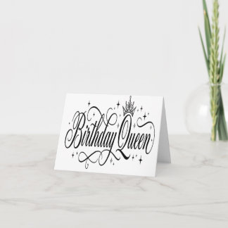 Birthday Queen Custom Matching Group Celebration Thank You Card