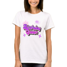 Birthday Queen Gradient Purple 80s Graffiti Look