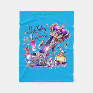 Birthday Queen Happy Birthday Party Girls Women Fleece Blanket