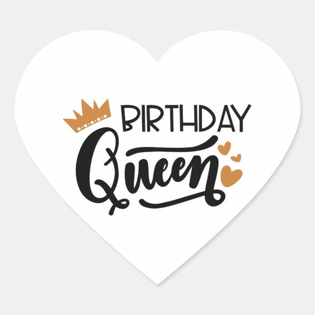 birthday queen heart sticker (Front)