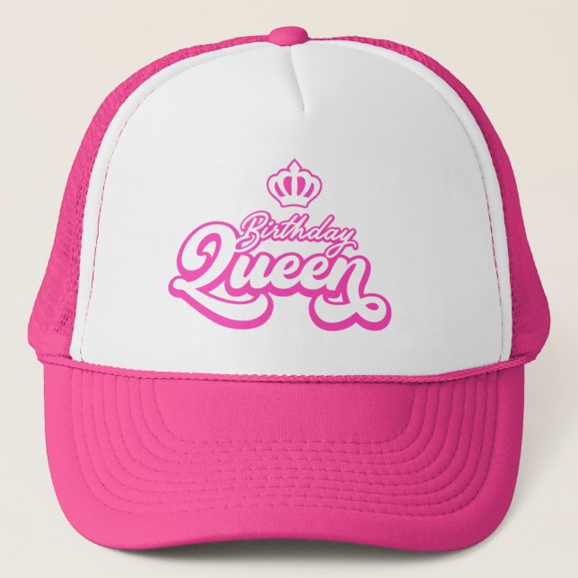 Birthday Queen Hot pink trucker hat (Front)