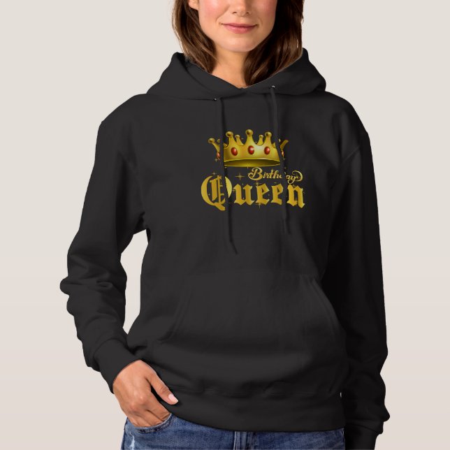 Birthday Queen Matching Couple Costume Bday Party  Hoodie (Front)