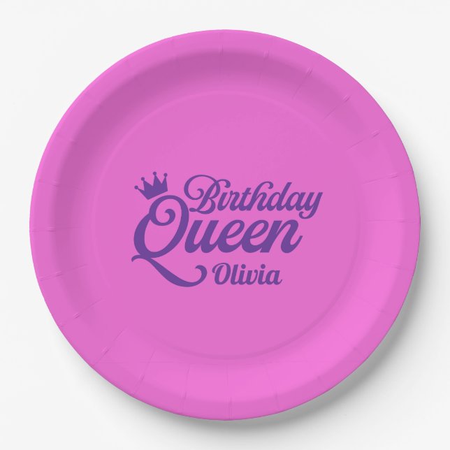 Birthday Queen Paper Plates (Front)