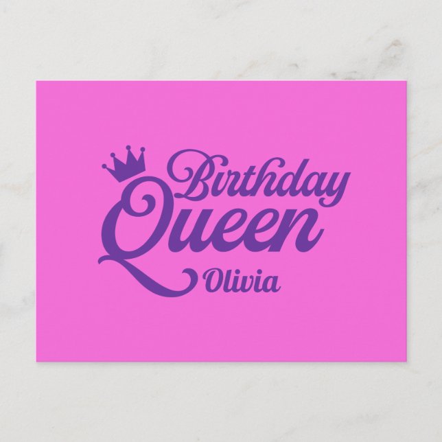 Birthday Queen Post Card (Front)