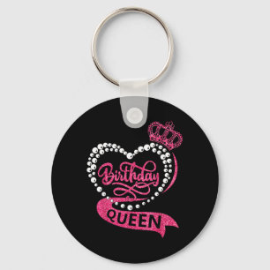 Birthday Queen Squad Birthday Girls Women Matching Key Ring