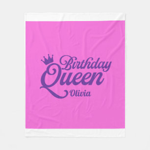 Birthday Queen throw Fleece Blanket