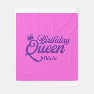 Birthday Queen throw Fleece Blanket