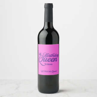 Birthday Queen Wine Labels