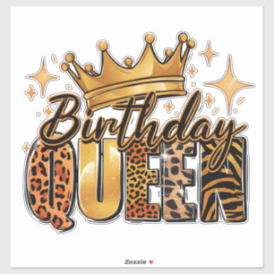 Birthday Queen with Golden Crown Leopard