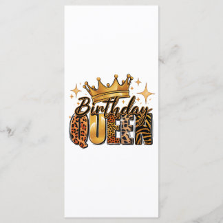 Birthday Queen with Golden Crown Leopard Menu