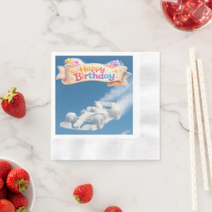 Birthday racing car club paper napkins
